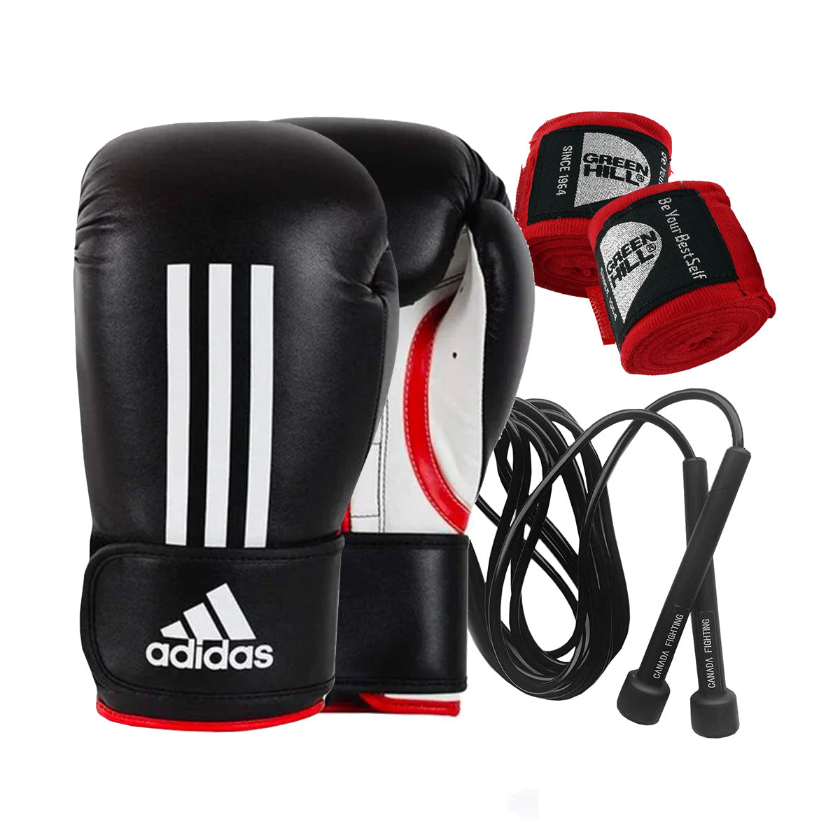 Kit de boxe Canada Fighting - Gants, corde et bandages - Adulte-Accessoires-Canada Fighting®-Kit Adulte-Canada Fighting