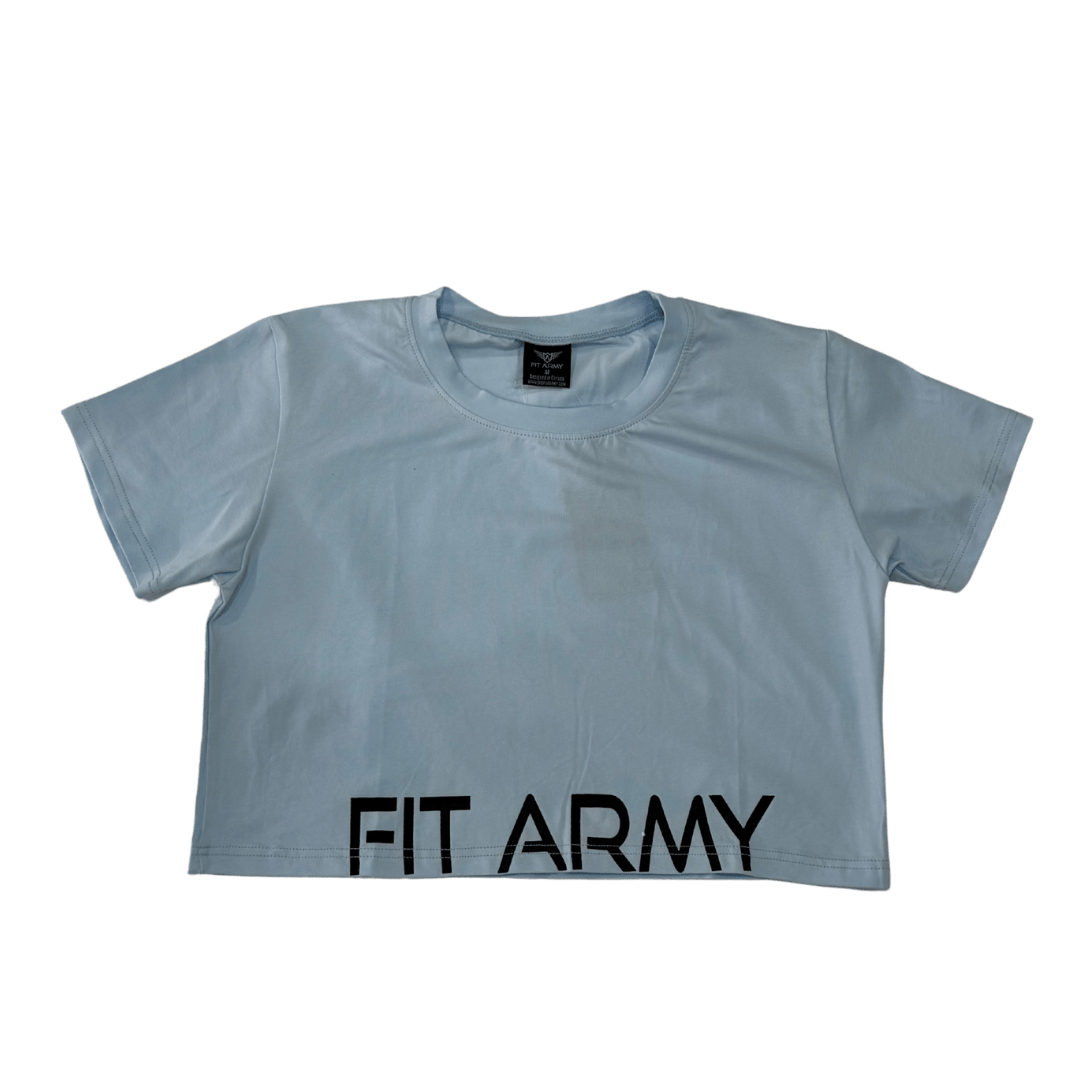 Crop top manches courtes BABY BLUE - Canada Fighting Vetements