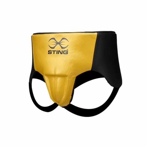 Sting Pro Leather Abdominal Guard - Black & Gold Sting® Protection Canada Fighting